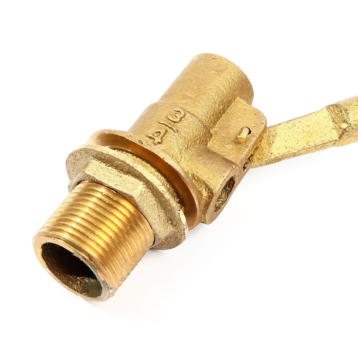 ลูกลอย พลาสติก แบรนด์ อาร์เอ็ม (RM) ขนาด 3/4 นิ้ว (6 หุน) แหวนทองเหลือง + ไส้ทองเหลือง ใช้สำหรับติดตั้งกับแท้งค์น้ำ ทำหน้าที่เปิด-ปิดวาล์วน้