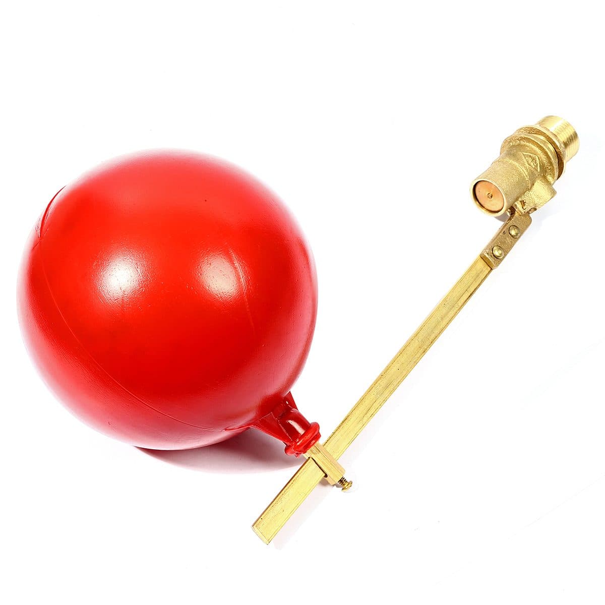 ลูกลอย พลาสติก แบรนด์ อาร์เอ็ม (RM) ขนาด 1 นิ้ว (8 หุน) แหวนทองเหลือง + ไส้ทองเหลือง ใช้สำหรับติดตั้งกับแท้งค์น้ำ ทำหน้าที่เปิด-ปิดวาล์วน้ำใ