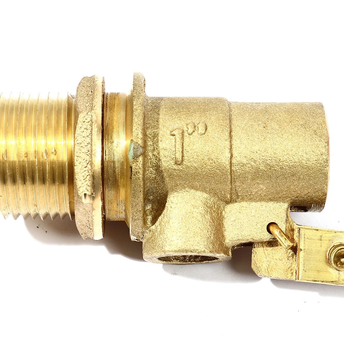 ลูกลอย พลาสติก แบรนด์ อาร์เอ็ม (RM) ขนาด 1 นิ้ว (8 หุน) แหวนทองเหลือง + ไส้ทองเหลือง ใช้สำหรับติดตั้งกับแท้งค์น้ำ ทำหน้าที่เปิด-ปิดวาล์วน้ำใ