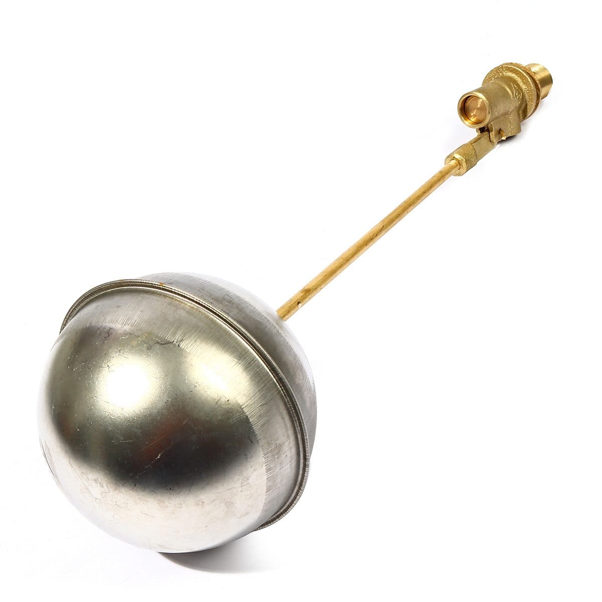 ลูกลอย สแตนเลส แบรนด์ อาร์เอ็ม (RM) ขนาด 1/2 นิ้ว (4 หุน) ใช้สำหรับติดตั้งกับแท้งค์น้ำ ทำหน้าที่เปิด-ปิดวาล์วน้ำในแท้งค์ ไม่เป็นสนิม ใช้งานไ