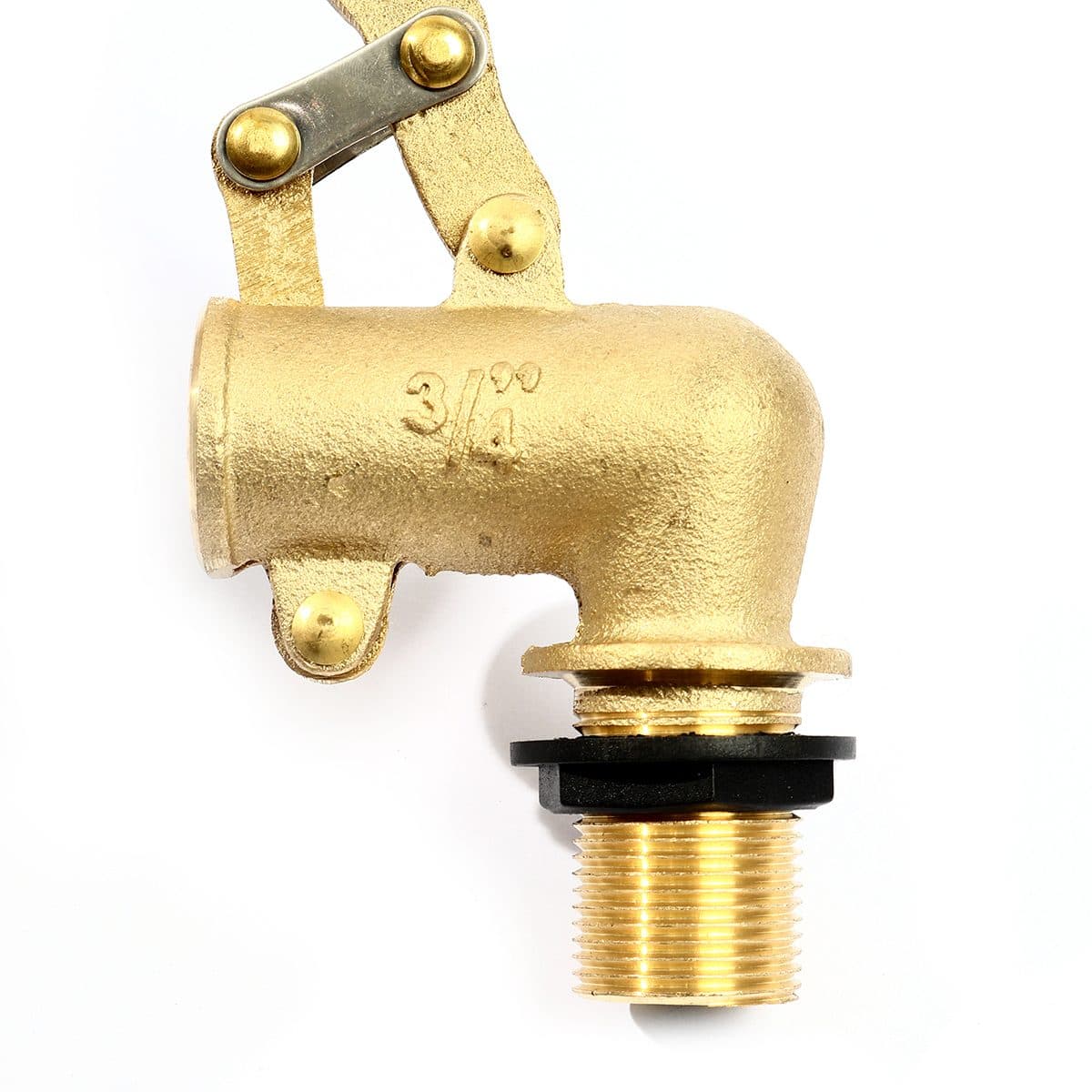 ลูกลอยฉาก พลาสติก แบรนด์ อาร์เอ็ม (RM) ขนาด 3/4 นิ้ว (6 หุน) แหวนพลาสติก + ไส้พลาสติก ใช้สำหรับติดตั้งกับแท้งค์น้ำ ทำหน้าที่เปิด-ปิดวาล์วน้ำ