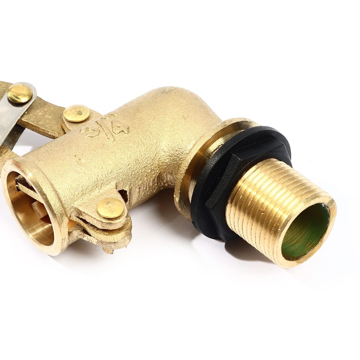 ลูกลอยฉาก พลาสติก แบรนด์ อาร์เอ็ม (RM) ขนาด 3/4 นิ้ว (6 หุน) แหวนพลาสติก + ไส้พลาสติก ใช้สำหรับติดตั้งกับแท้งค์น้ำ ทำหน้าที่เปิด-ปิดวาล์วน้ำ