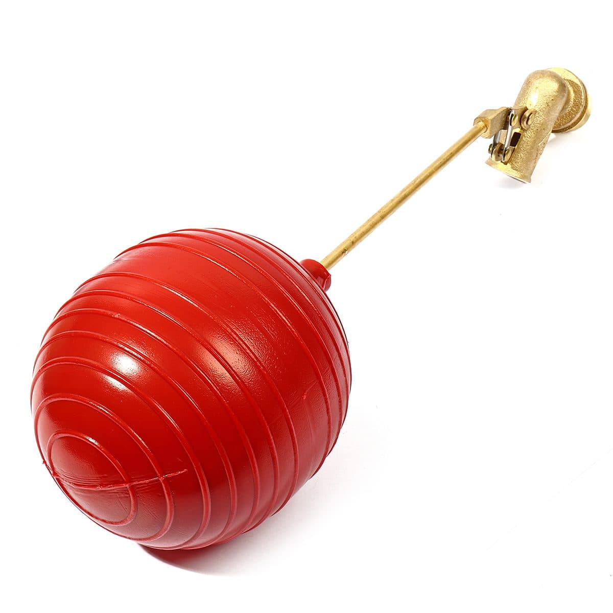 ลูกลอยฉาก พลาสติก แบรนด์ อาร์เอ็ม (RM) ขนาด 1 นิ้ว แหวนทองเหลือง + ไส้ทองเหลือง ใช้สำหรับติดตั้งกับแท้งค์น้ำ ทำหน้าที่เปิด-ปิดวาล์วน้ำในแท้ง