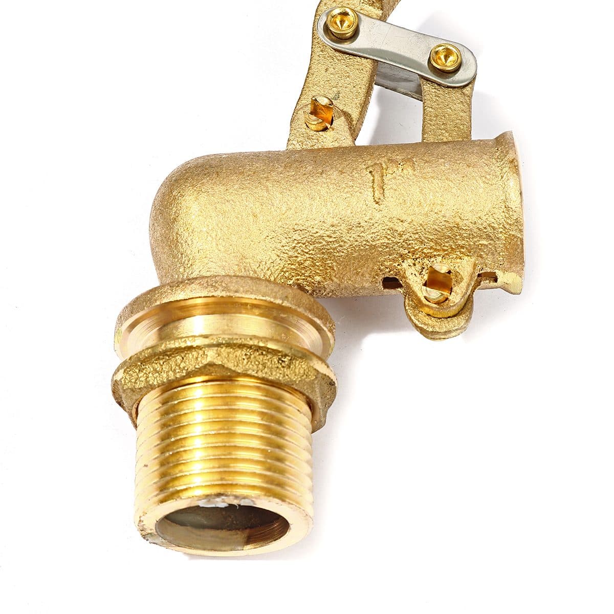 ลูกลอยฉาก พลาสติก แบรนด์ อาร์เอ็ม (RM) ขนาด 1 นิ้ว แหวนทองเหลือง + ไส้ทองเหลือง ใช้สำหรับติดตั้งกับแท้งค์น้ำ ทำหน้าที่เปิด-ปิดวาล์วน้ำในแท้ง