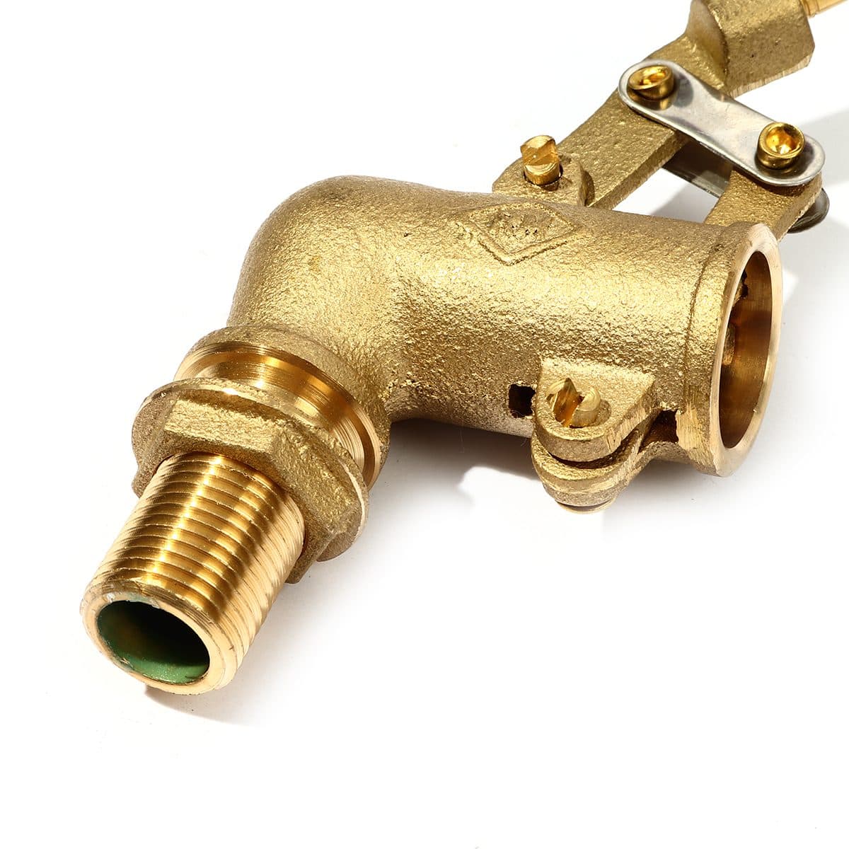 ลูกลอยฉาก สแตนเลส แบรนด์ อาร์เอ็ม (RM) ขนาด 1/2 นิ้ว (4 หุน) ใช้สำหรับติดตั้งกับแท้งค์น้ำ ทำหน้าที่เปิด-ปิดวาล์วน้ำในแท้งค์ ไม่เป็นสนิม