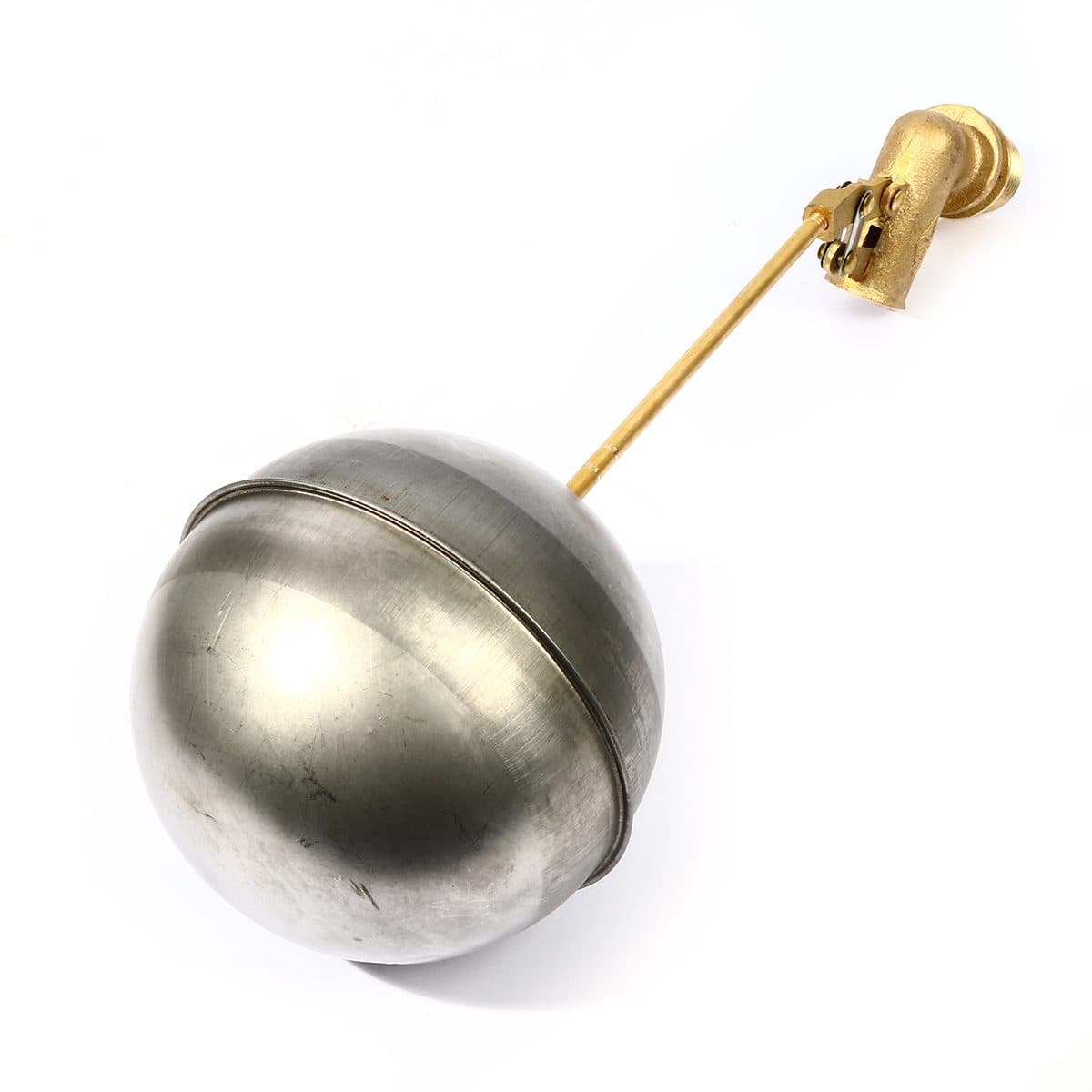 ลูกลอยฉาก สแตนเลส แบรนด์ อาร์เอ็ม (RM) ขนาด 1 นิ้ว ใช้สำหรับติดตั้งกับแท้งค์น้ำ ทำหน้าที่เปิด-ปิดวาล์วน้ำในแท้งค์ ไม่เป็นสนิม