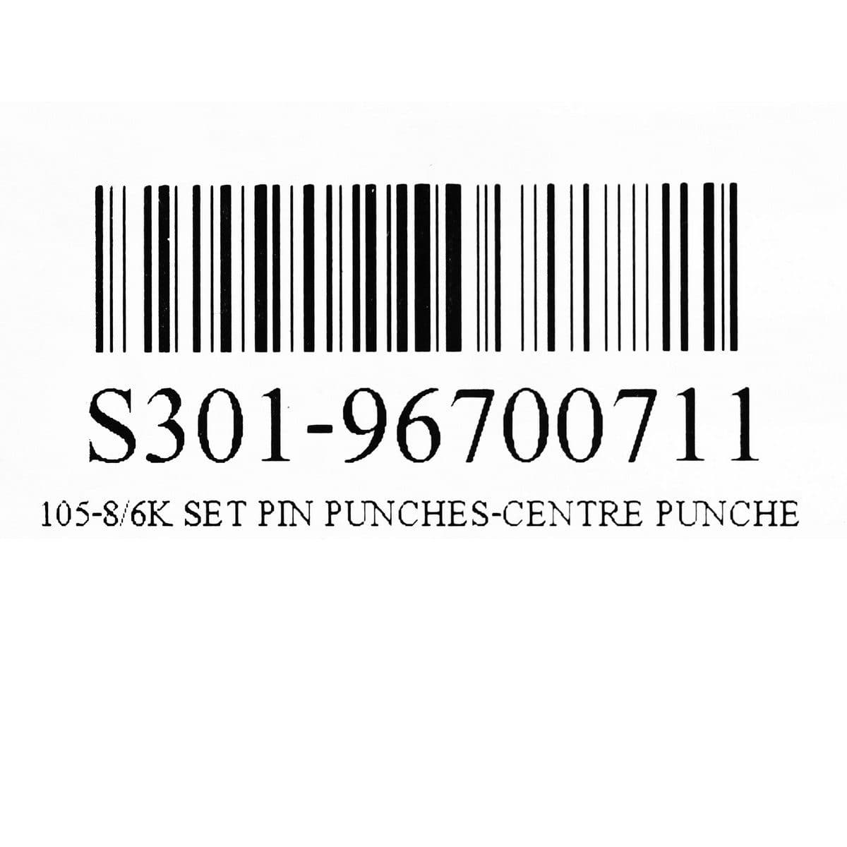 105-8/6K SET PIN PUNCHES-CENTRE PUNCHE