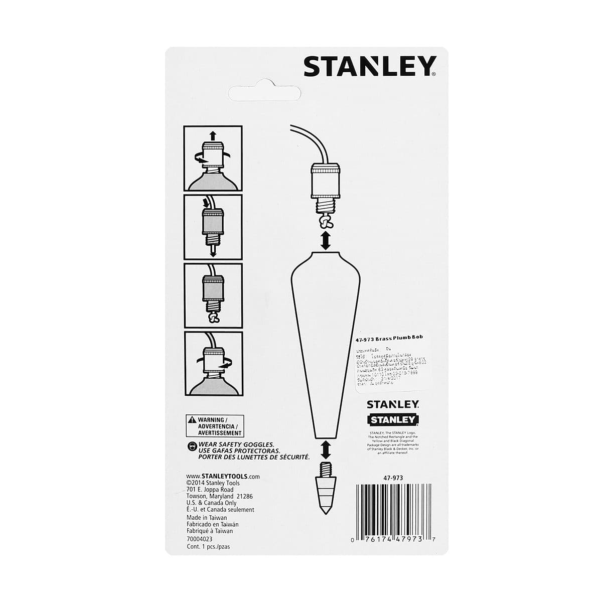 47-973 ลูกดิ่งทองเหลือง 8 ออนซ์
