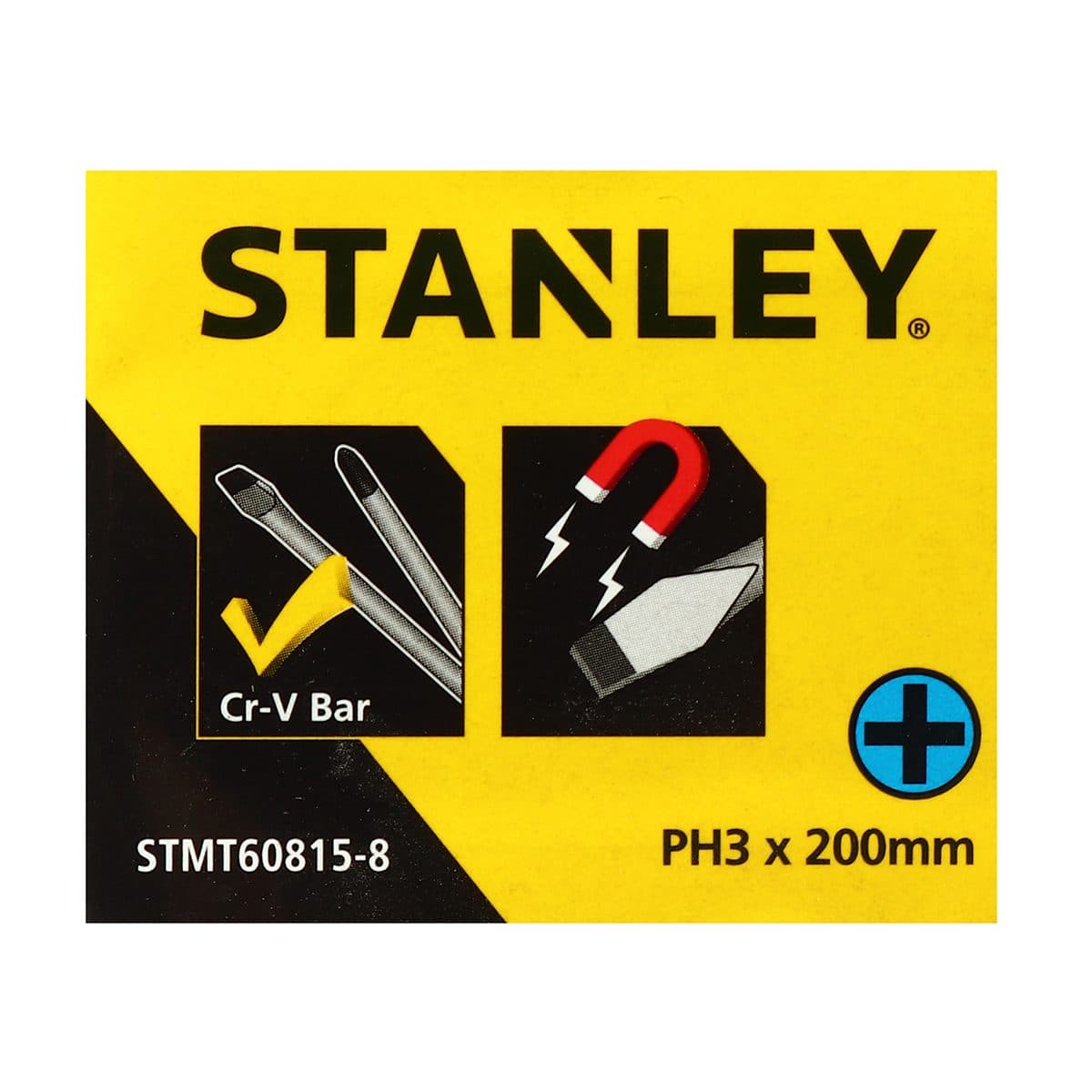 STANLE 60-815 ไขควงปากแฉก รุ่น Cushion Grip ขนาด 3X200 มม. ด้ามหุ้มยาง ผลิตจากเหล็กเหนียวโครมวานาเดียม ก้านชุบนิกเกิ้ลเพื่อกันการสึกกร่อน (ส