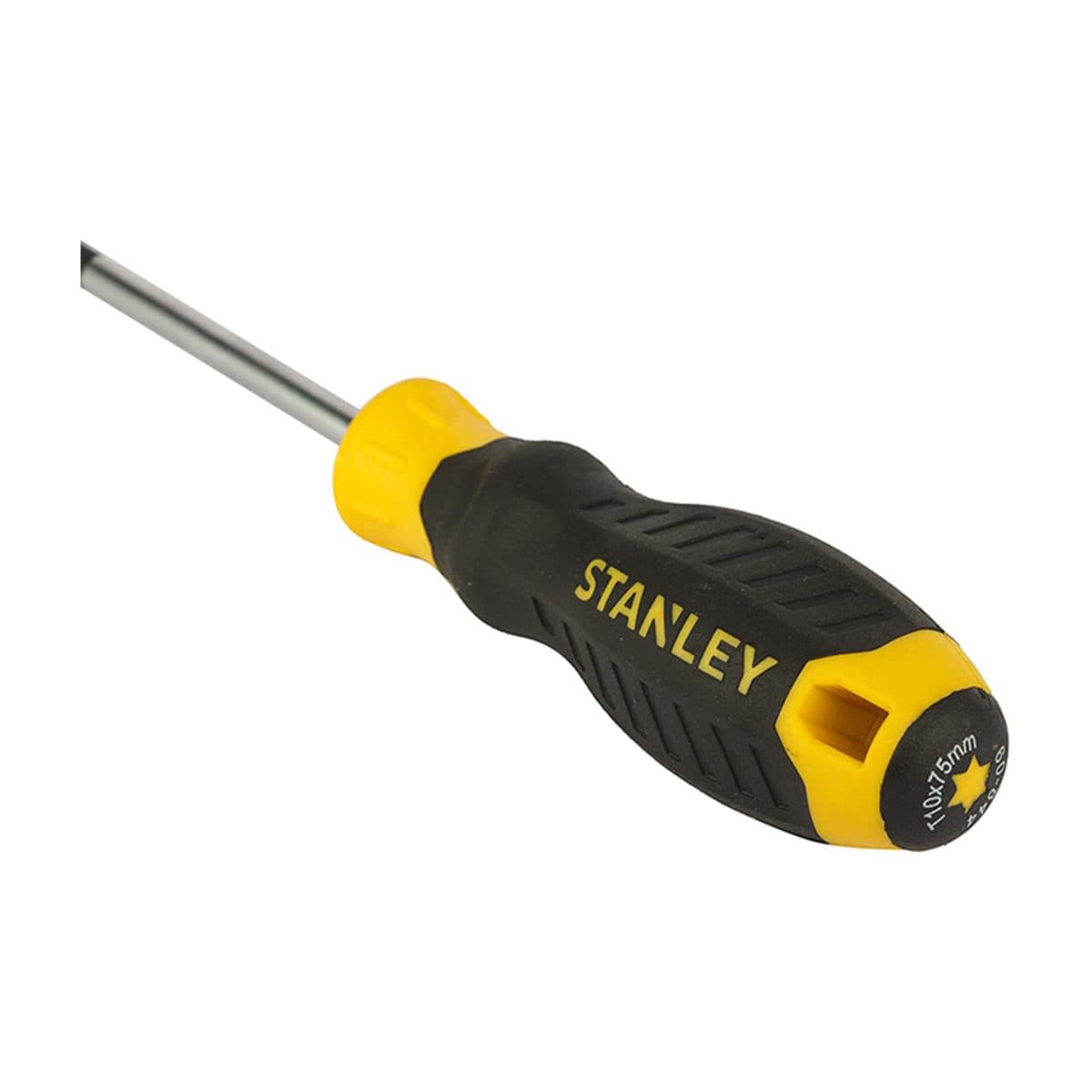 ไขควงปากจีบ T10X75MM สแตนเล่ย์ (STANLEY) รุ่น 60-844 ผลิตจากเหล็กเหนียวโครมวานาเดียม ปลายปากไขควงเป็นแม่เหล็กชุบแข็งด้วยแบล็คออกไซ ก้านชุบนิ