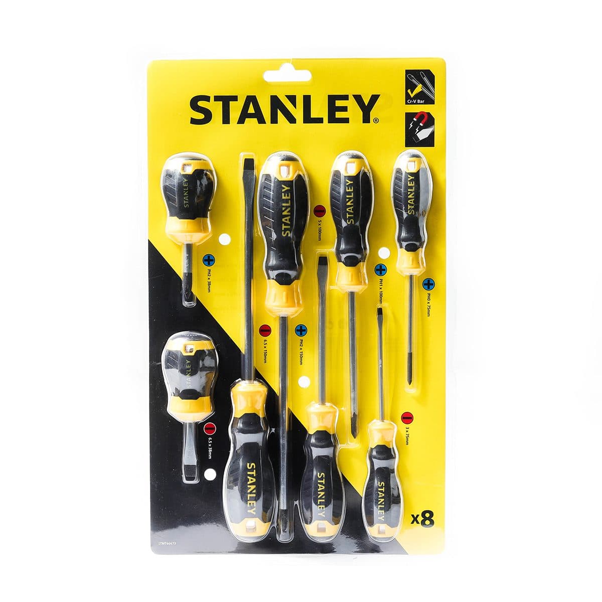 66-673 ชุดไขควง8ชิ้น แบน-แฉก แผงแขวน