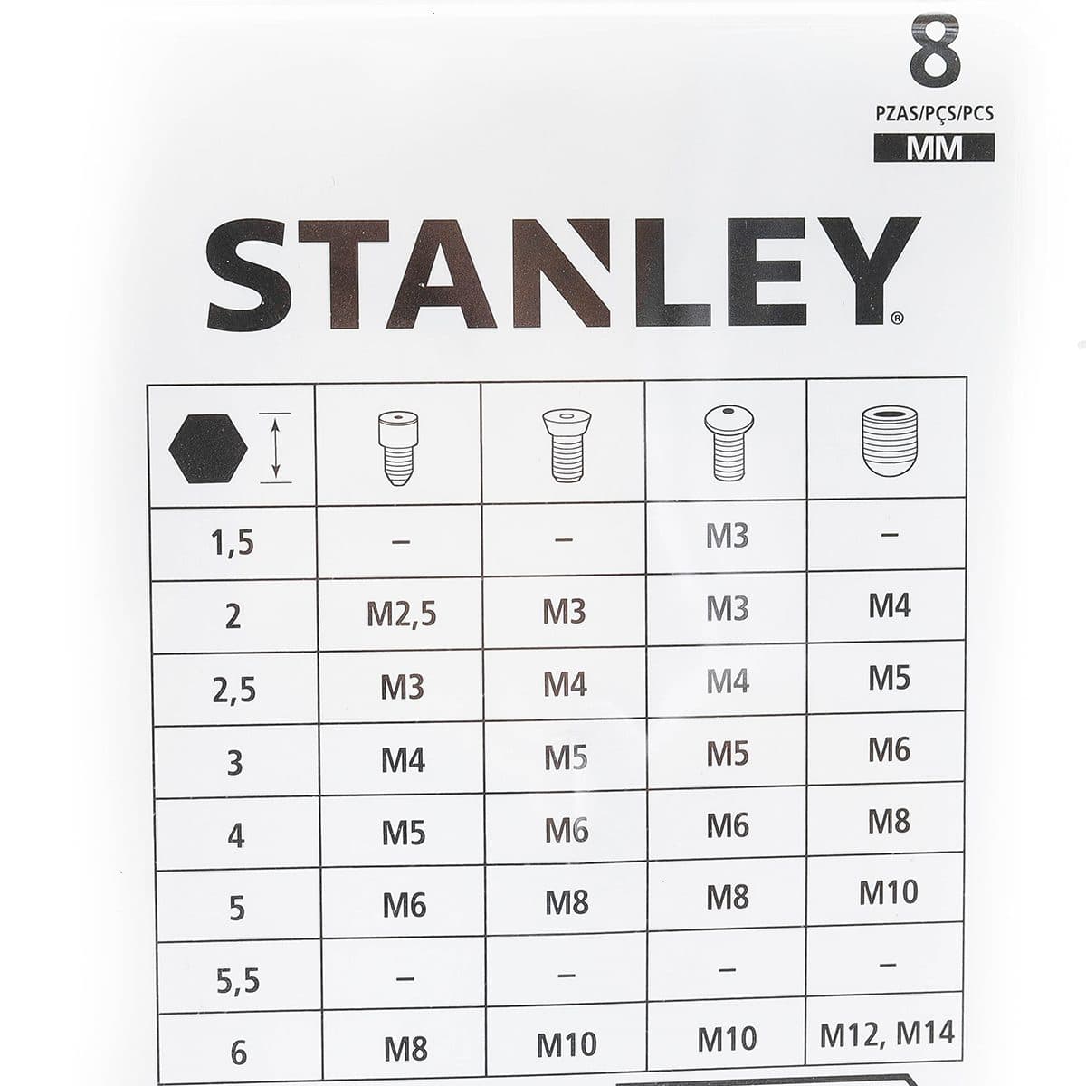 69-251 ชุดประแจ 6 เหลี่ยม 8 ชิ้น