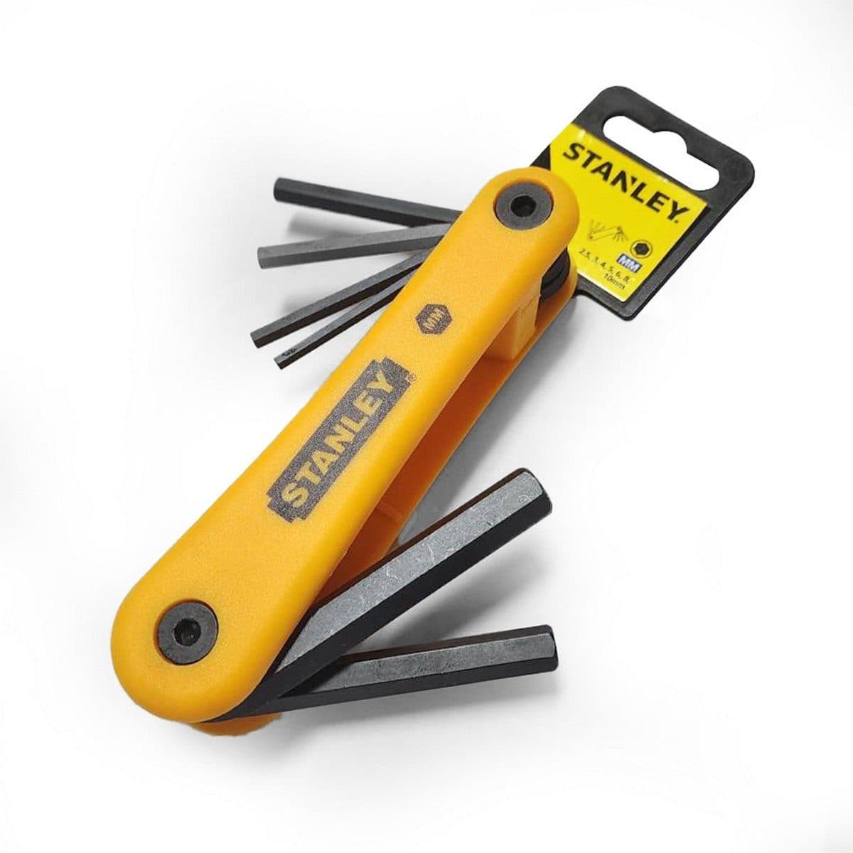 ชุดประแจแอลหัว 6 เหลี่ยม ก้านดำ แบบพับได้ สแตนเล่ย์ (STANLEY) รุ่น 69-262 1 ชุด 7 ชิ้น ประกอบไปด้วยขนาด 2.5, 3, 4, 5, 6, 8, 10 มม.