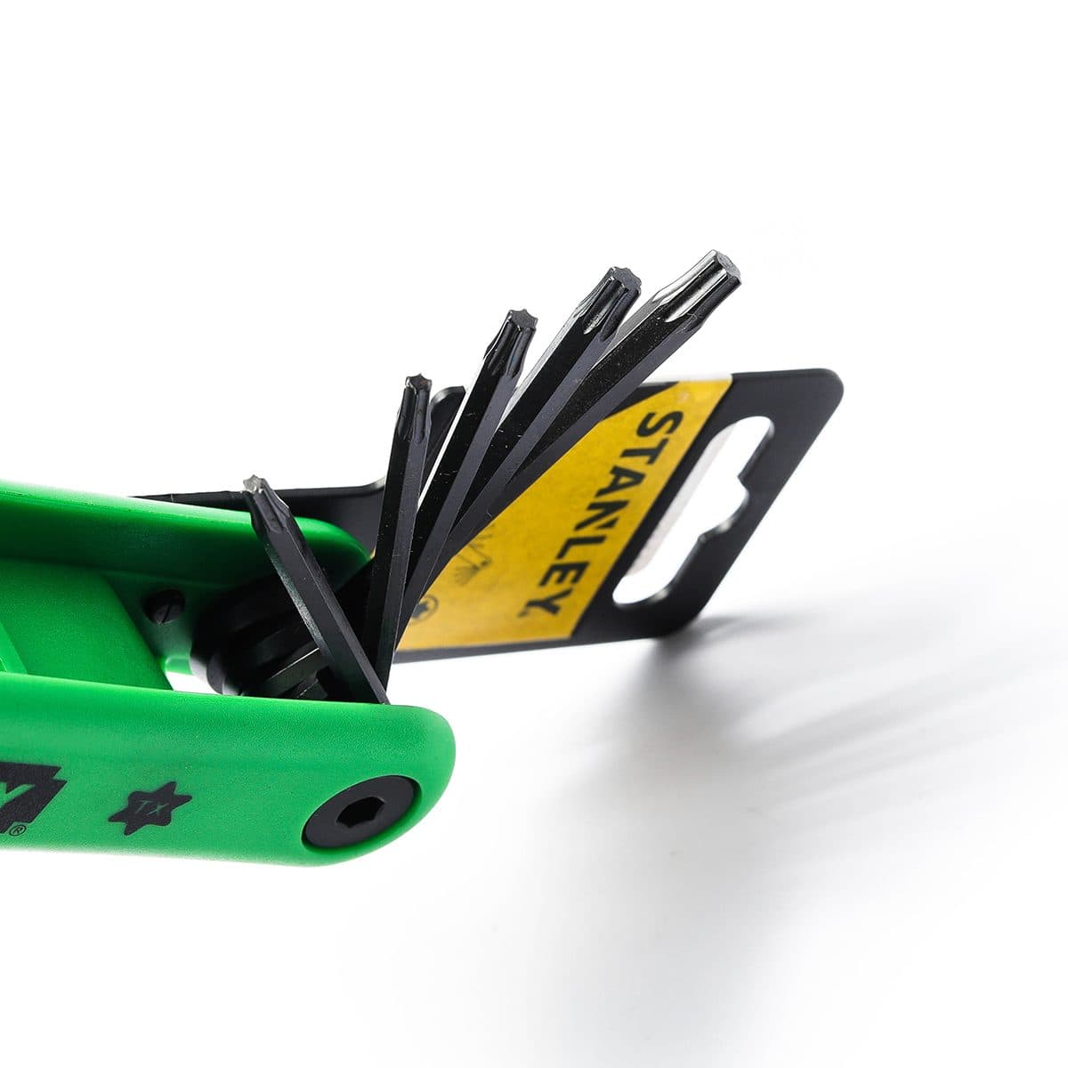 ชุดประแจแอลหัวจีบ ก้านดำ แบบพับได้ สแตนเล่ย์ (STANLEY) รุ่น 69-263 1 ชุด 8 ชิ้น ประกอบไปด้วยขนาด T9, T10, T15, T20, T25, T27, T30, T40