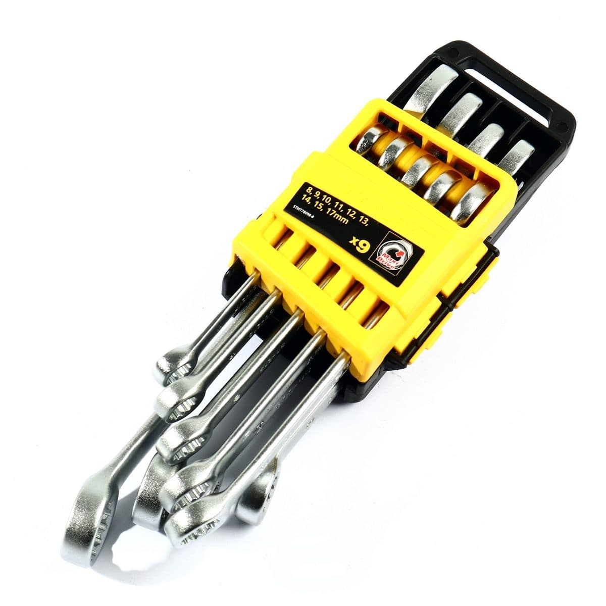 ชุดประแจแหวนข้างปากตาย 9 ชิ้น แบบแขวน สแตนเล่ย์ (STANLEY) รุ่น CWB ขนาด 8-17 มม. ในชุดประกอบไปด้วยเบอร์ 8,9,10,11,12,13,14,15,17 มม. วัสดุทำ