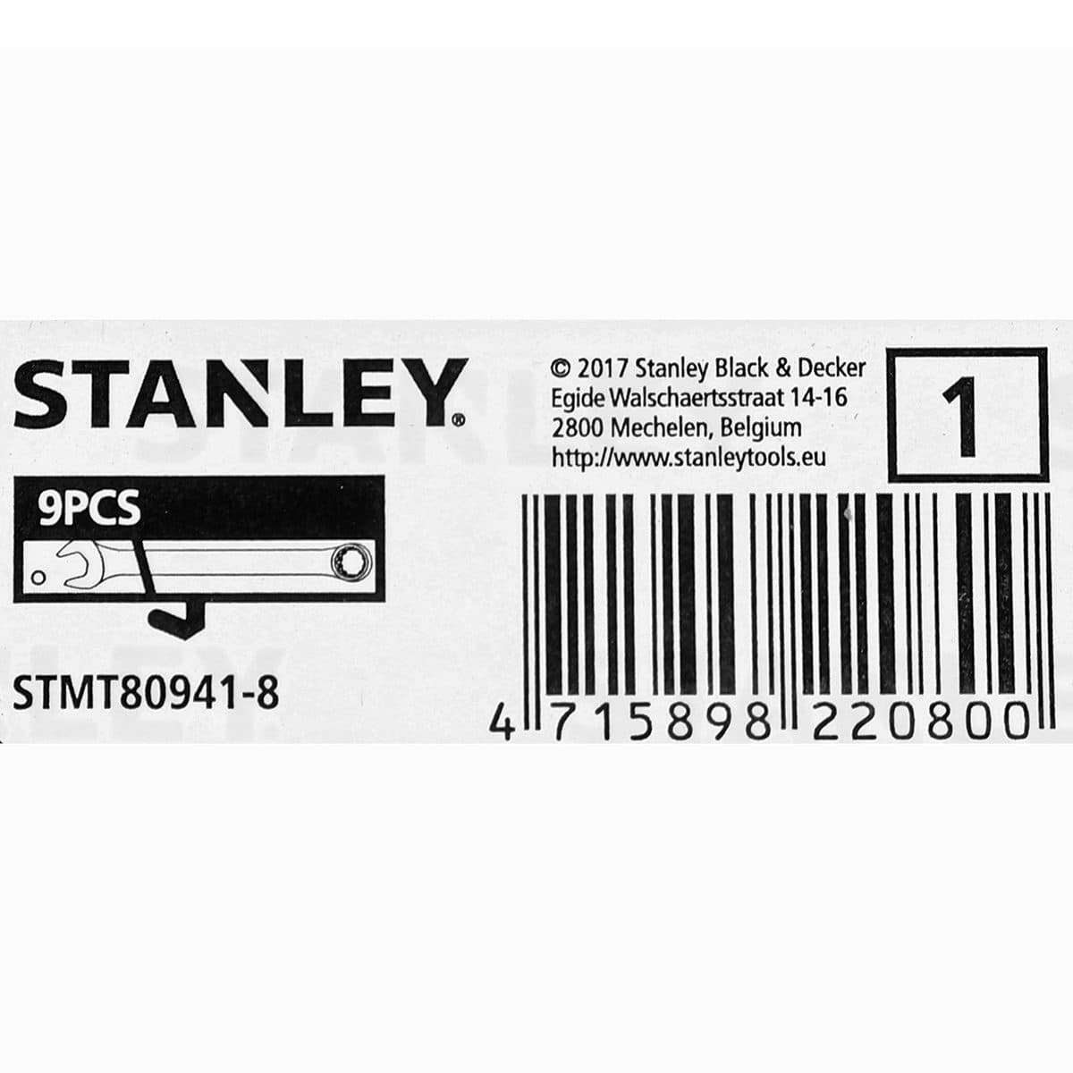 ชุดประแจแหวนข้างปากตาย 9 ชิ้น ซองผ้า สแตนเล่ย์ (STANLEY) รุ่น CWB ขนาด 8-17 มม. ในชุดประกอบไปด้วยเบอร์ 8,9,10,11,12,13,14,15,17 มม. วัสดุทำจ