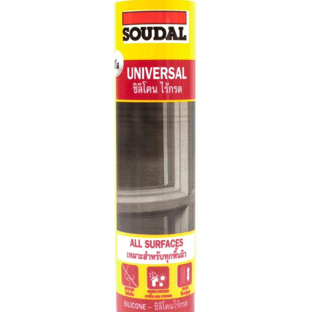 ยาแนวซิลิโคน ชนิดเป็นกลาง ไม่มีกรด สีใส 270 ml. ซูดัล (SOUDAL) ไม่มีกรด ใช้งานง่าย ทนทานต่อสภาพอากาศและรังสียูวี มีความยืดหยุ่นทนทานหลังการแ