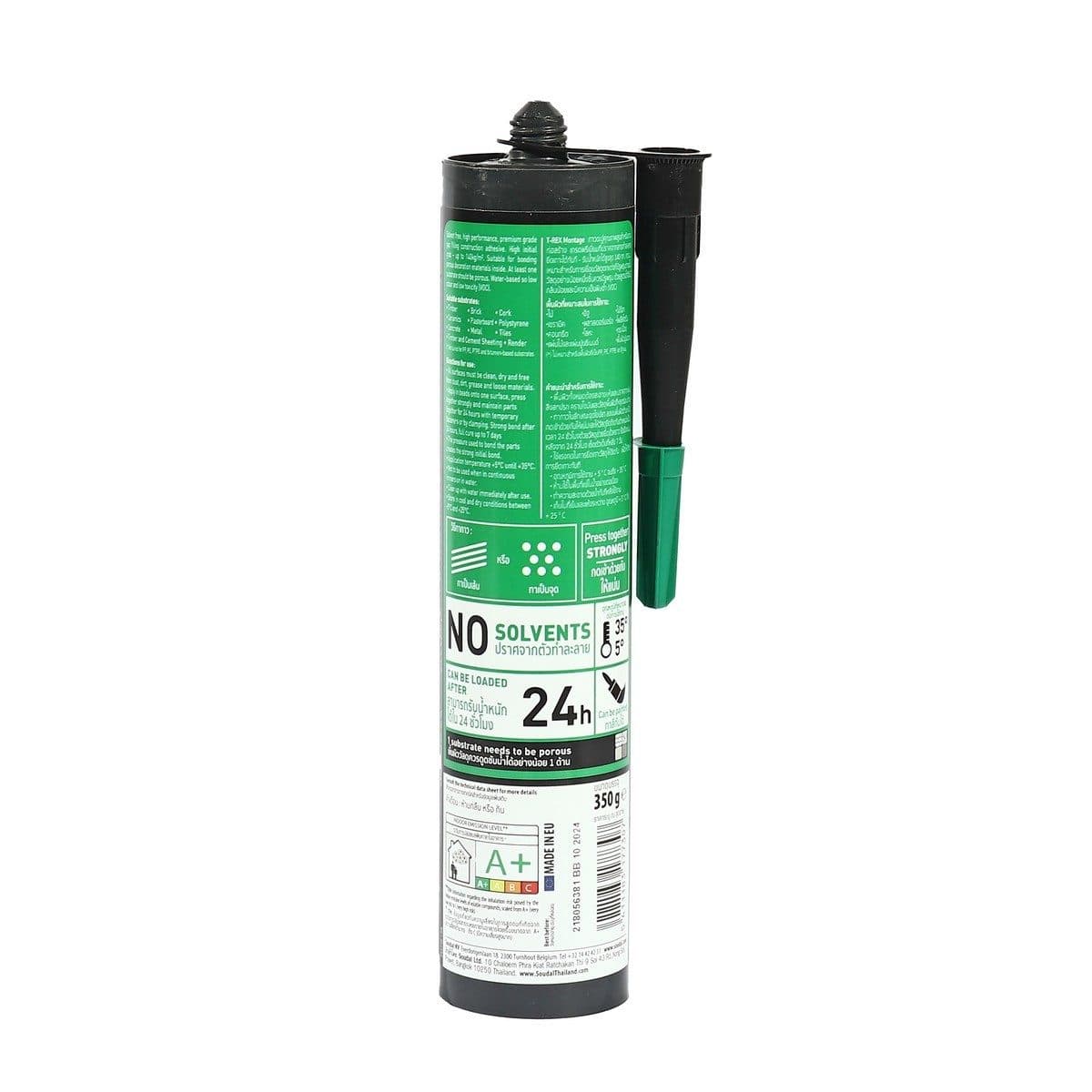 กาวตะปู สูตรน้ำ T-Rex Montage Super 350 กรัม ซูดัล (SOUDAL) ส่วนผสมของไฟเบอร์ ยึดเกาะได้ทันที (ขณะยังไม่แข็งตัว) ยึดเกาะทันที แม้ในแนวผนัง แ