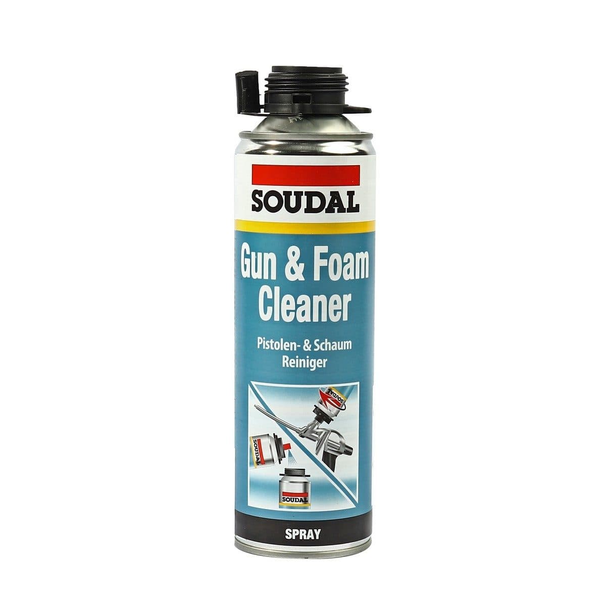 สเปรย์ทำความสะอาด โฟมโพลียูรีเทน ซูดัล (Soudal) ขนาด 500 มิลลิลิตร ล้างคราบเหนียว และทำความสะอาดสิ่งสกปรกต่างๆ ได้เป็นอย่างดี เก็บได้ 24 เดื