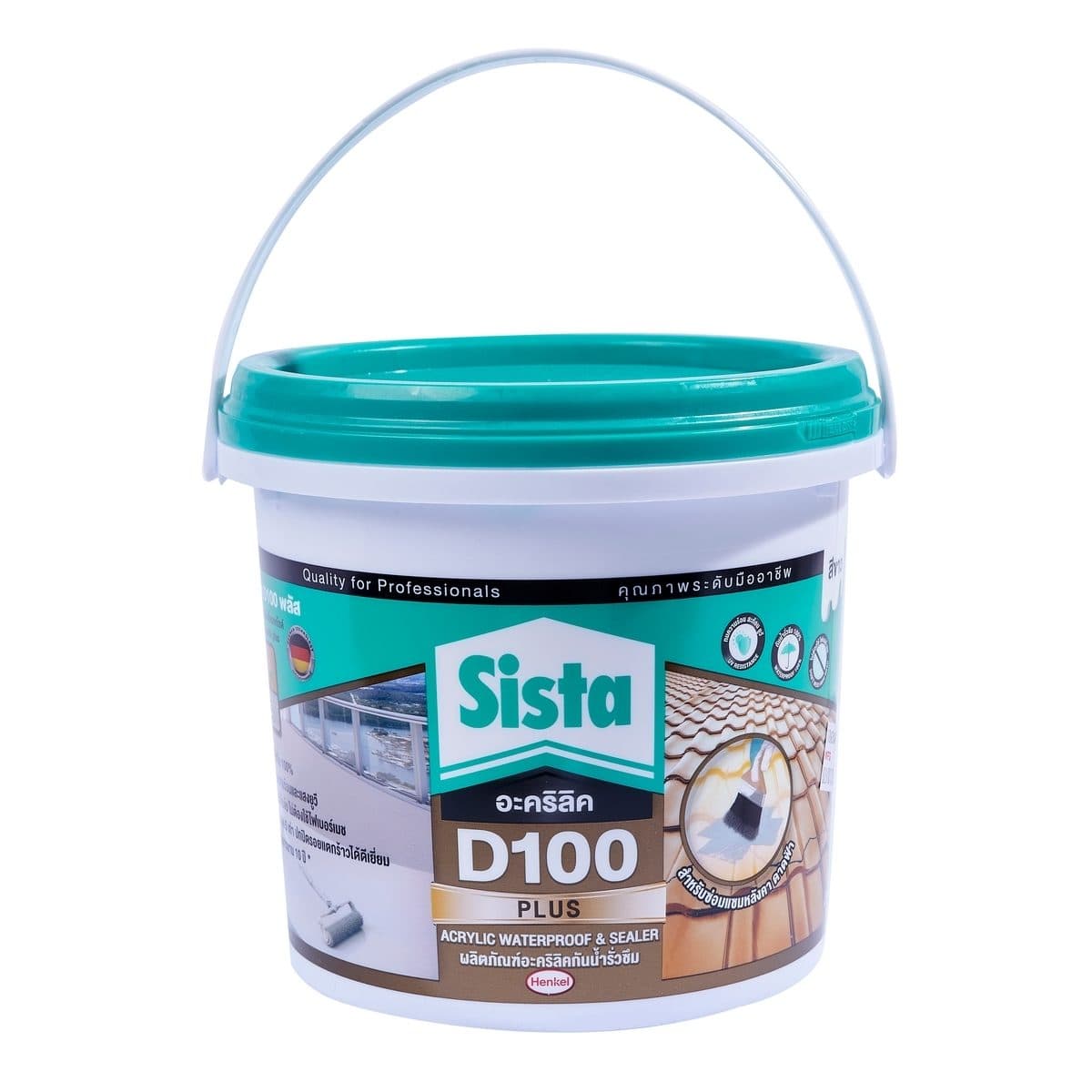 SISTA อะคริลิคกันน้ำรั่วซึม ยาแนว สีขาว ขนาด 2 กก. รุ่น D100 พลัส อะคริลิคโพลิเมอร์สูตรน้ำ ยึดติดได้ดีกับวัสดุทุกประเภท ซ่อมแซมรอยแตกร้าว ทน