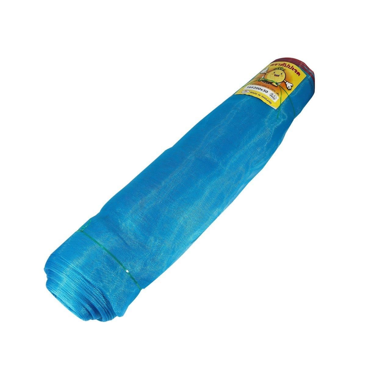 SAPPAROD ผ้ามุ้งไนล่อนสีฟ้า 16 ตา ขนาด 200 ซม. X 30 หลา (2.0 X 27 เมตร) เหมาะกับงานเกษตรกรรม และการประมง (ตราสัปปะรด)