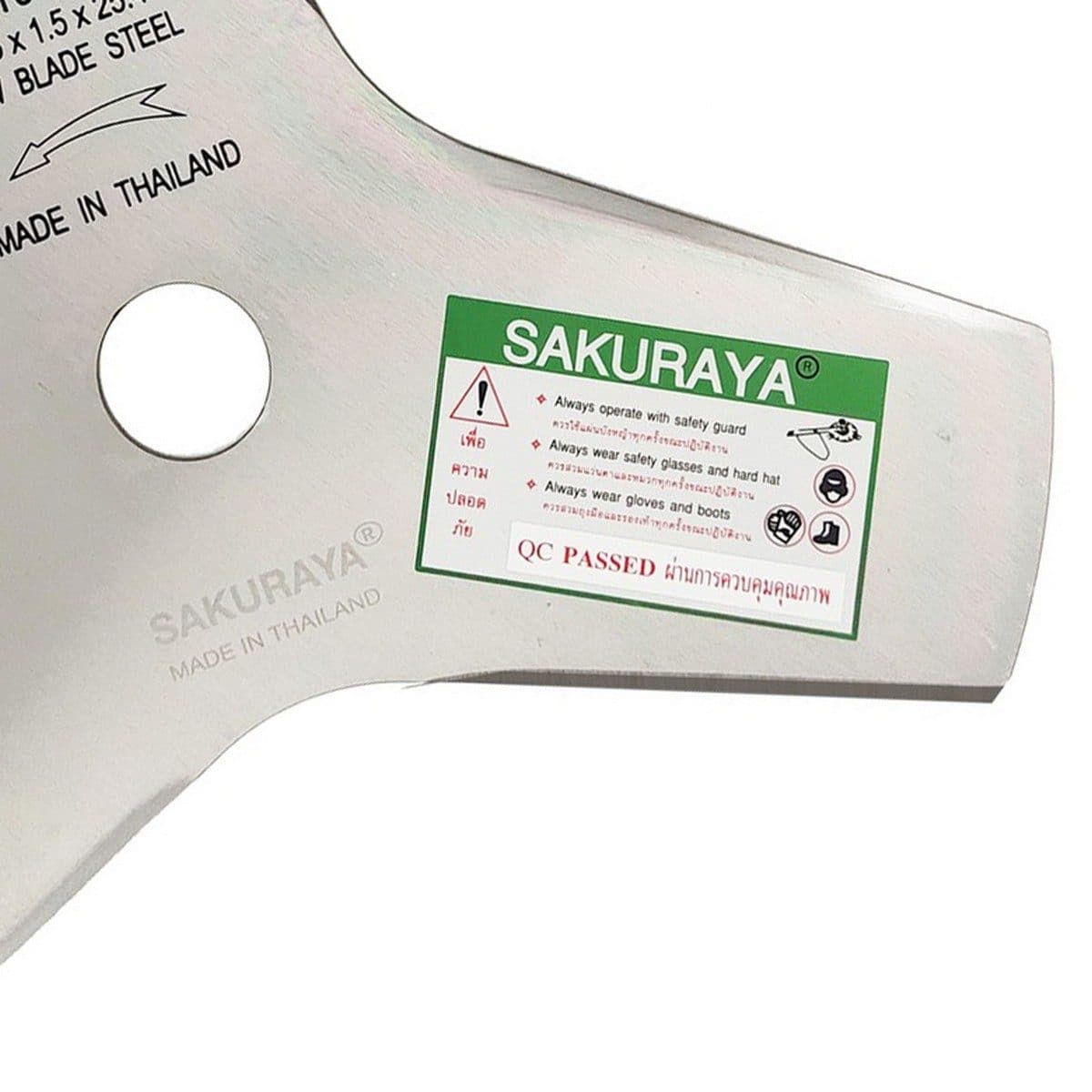 SAKURAYA ใบมีดตัดหญ้า ขนาด 10 นิ้ว 3 แฉก หนา 1.5 มม. รุ่น TJ-3 ใช้กับเครื่องตัดหญ้าสะพายบ่า (ซากุราญ่า)