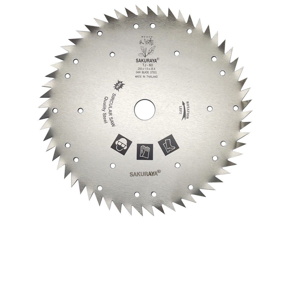 SAKURAYA ใบเลื่อยวงเดือนตัดหญ้า 10 นิ้ว 60 ฟัน หนา 1.5 มม. รูกลาง 25.4 มม. รุ่น TJ-60 ใช้กับเครื่องตัดหญ้าสะพายบ่า (ซากุราญ่า)