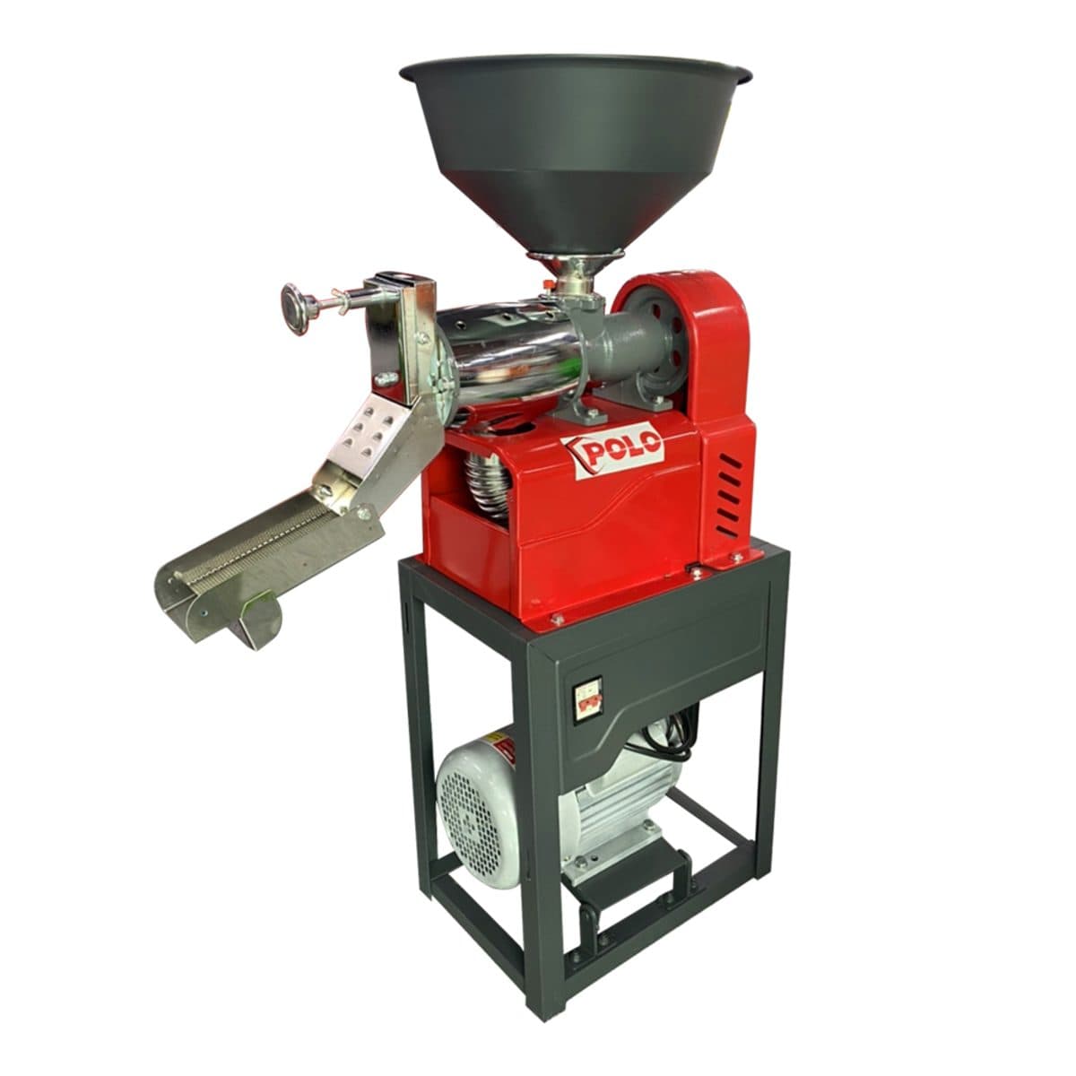 POLO เครื่องสีข้าว 1 ระบบ (ครบชุด) มอเตอร์ 2.2 กิโลวัตต์ (3 แรงม้า) รุ่น PRM150 อัตราการสีข้าว 180 กก./ชม. ความเร็วรอบมอเตอร์ 2,800 รอบ/นาที