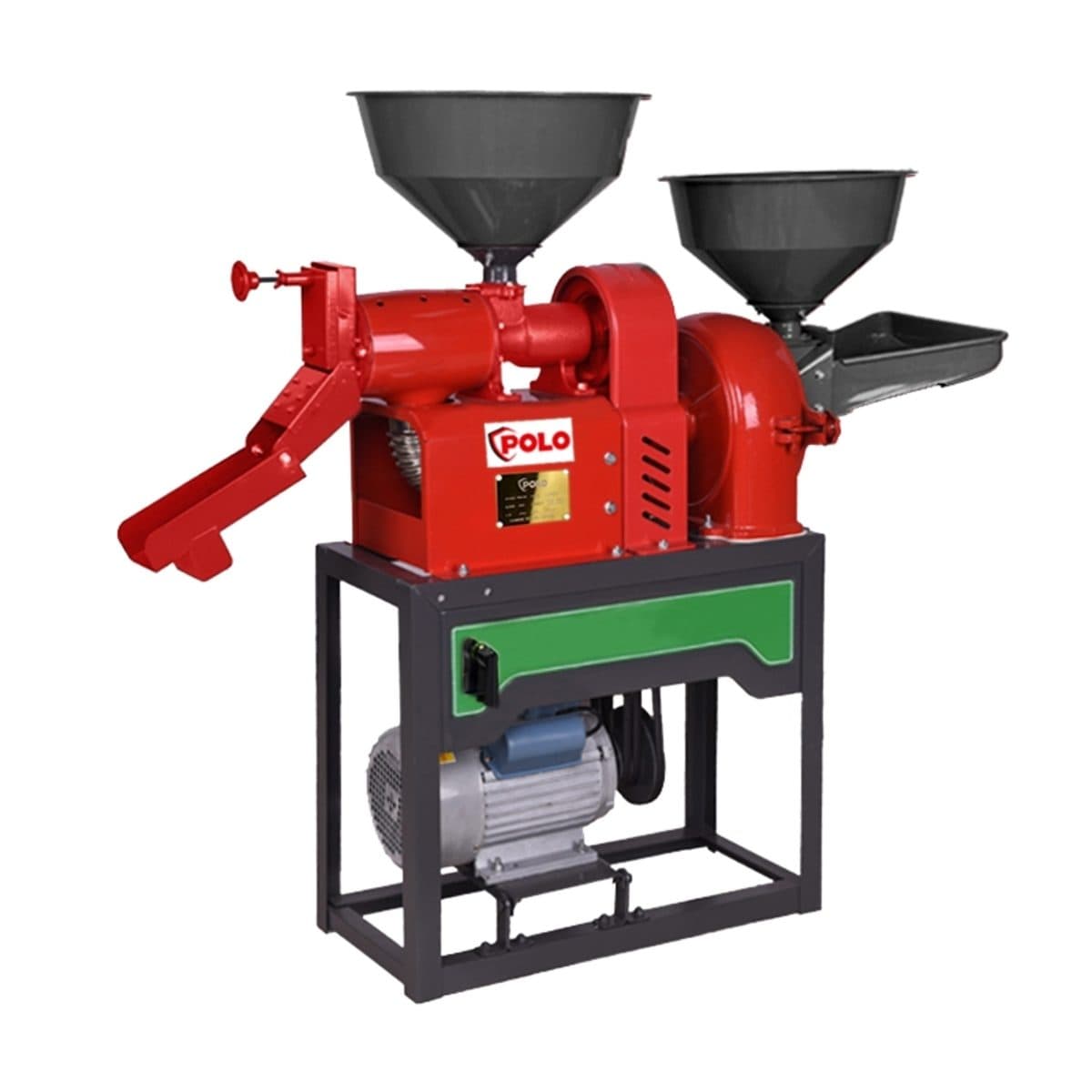 POLO เครื่องสีข้าว 2 ระบบ (ครบชุด) มอเตอร์ 2.2 กิโลวัตต์ รุ่น PRM180 พร้อมหัวโม่ สีข้าว + บดแป้ง อัตราการสีข้าว 180 กก./ชม. อัตราการบด 250 ก