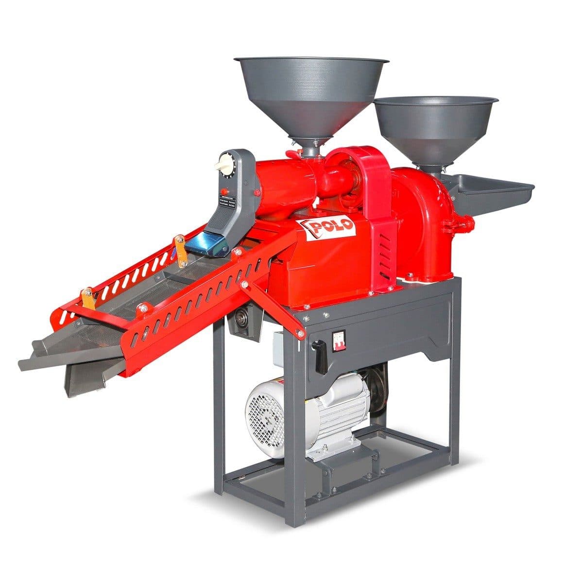 POLO เครื่องสีข้าว 4 ระบบ (ครบชุด) มอเตอร์ 2.2 กิโลวัตต์ (3 แรงม้า) รุ่น PRM182S พร้อมหัวโม่แป้ง แบบมีตะแกรงร่อน อัตราการสีข้าว 180 กก./ชม. 