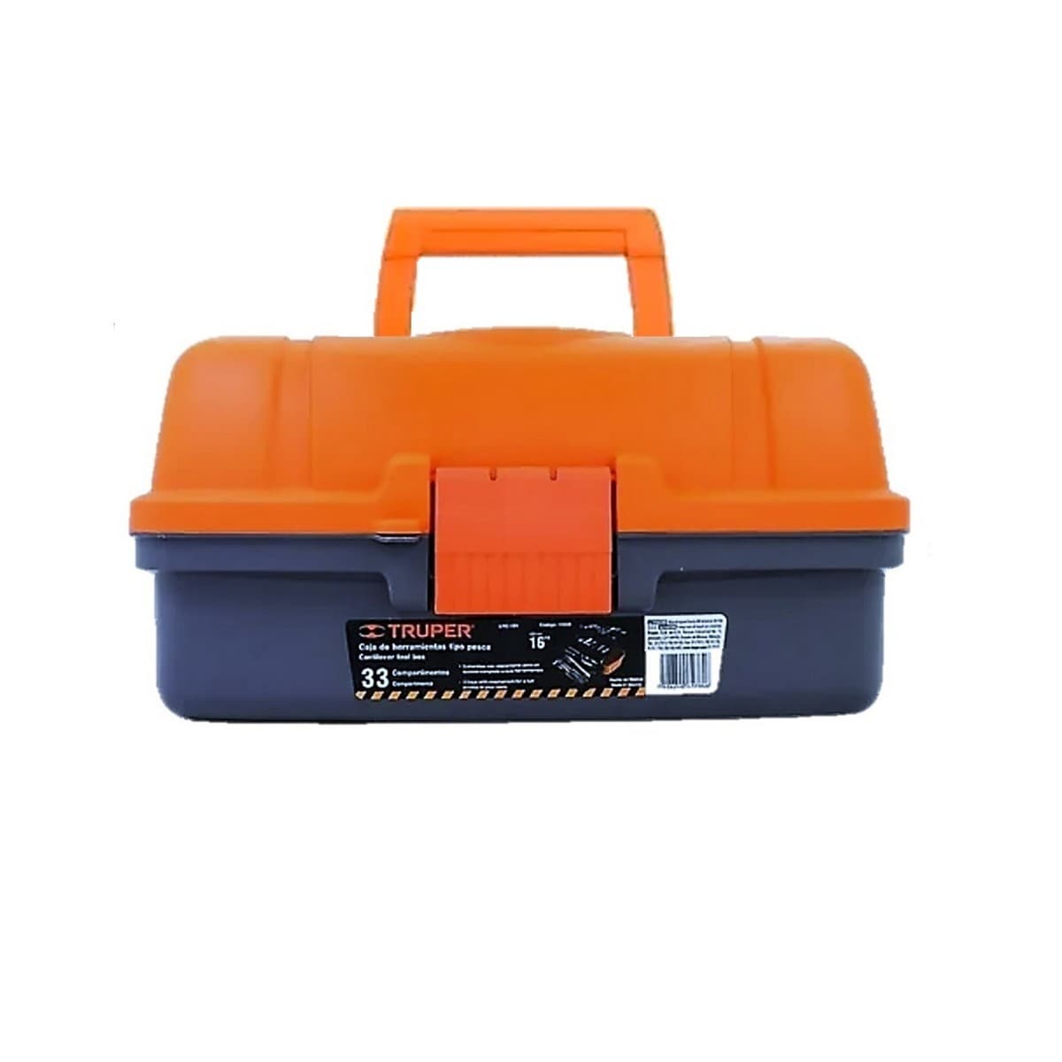 TRUPER กล่องเครื่องมือ 9X16X8.5 นิ้ว รุ่น CPE-16N กล่องถาดและตัวล็อคทำจากโพลีโพรพีลีนกันกระแทกสูง (ทรูเปอร์)