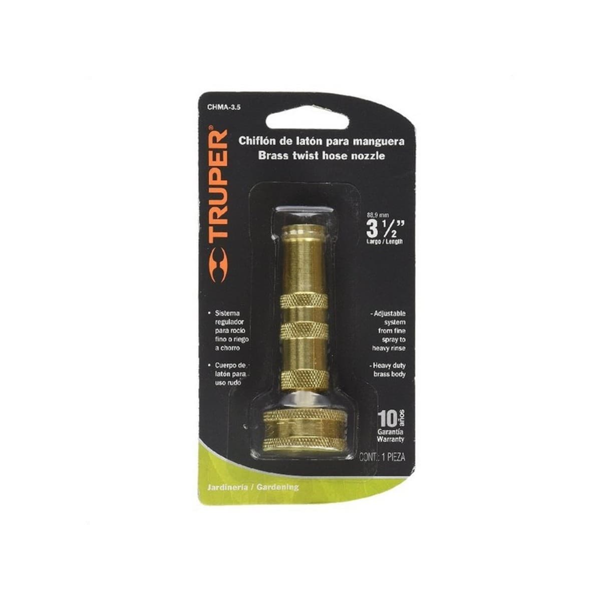 TRUPER หัวฉีดเกลียวตรงทองเหลือง 3-1/2 นิ้ว รุ่น CHMA-3.5 ทำจากโพรพิลีน ฝาโปร่งใสพร้อมสแนป (ทรูเปอร์)