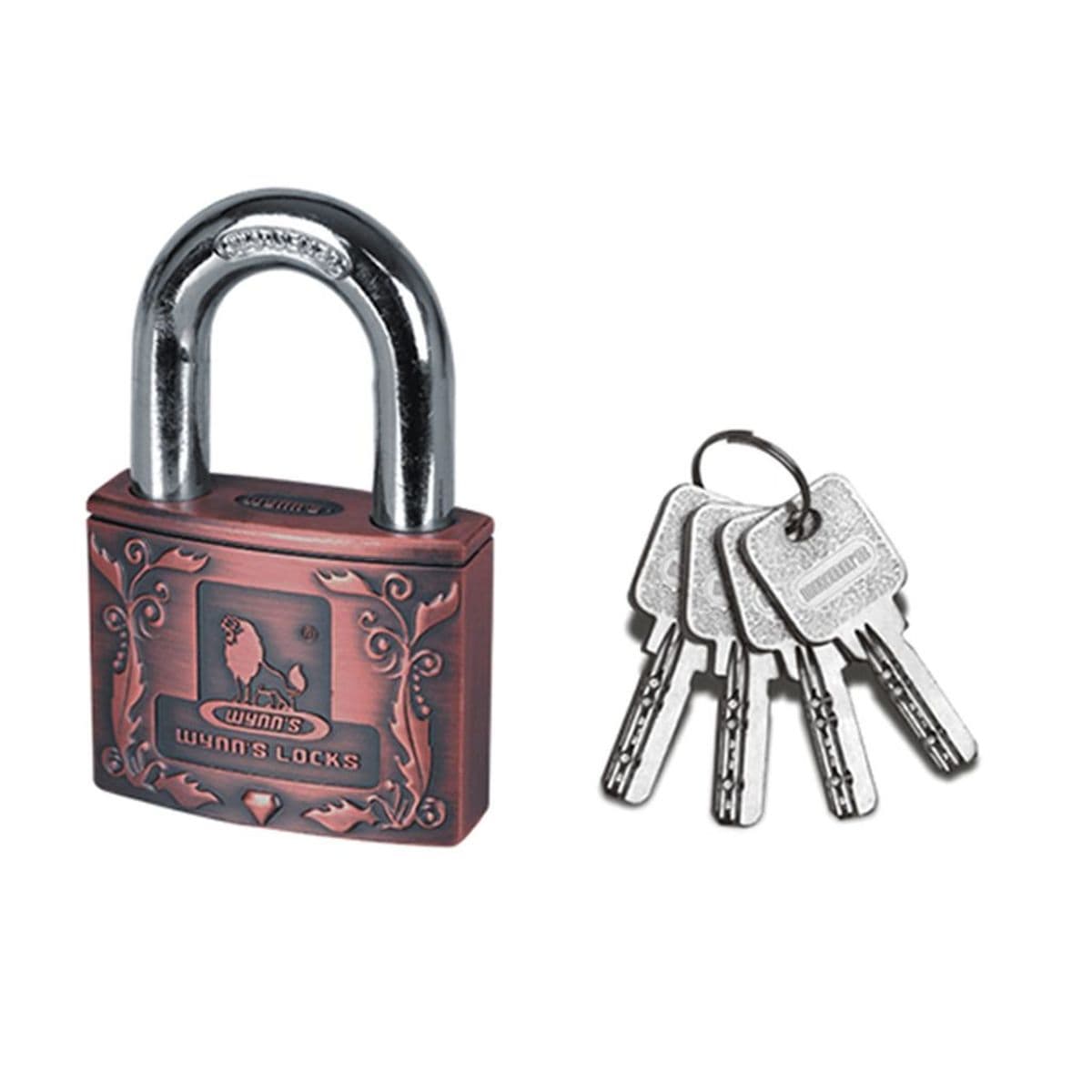 กุญแจสลักลายหลุยส์สีทองแดง คอสั้น 40MM